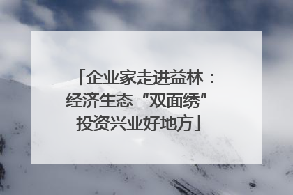 企业家走进益林：经济生态“双面绣” 投资兴业好地方