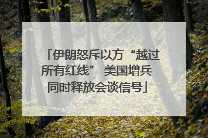 伊朗怒斥以方“越过所有红线” 美国增兵同时释放会谈信号