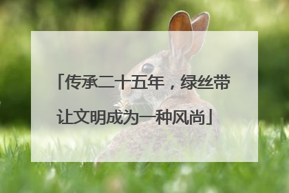 传承二十五年，绿丝带让文明成为一种风尚