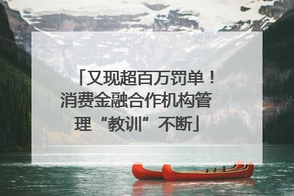 又现超百万罚单！消费金融合作机构管理“教训”不断