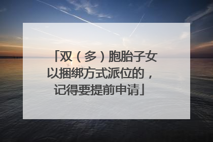 双（多）胞胎子女以捆绑方式派位的，记得要提前申请