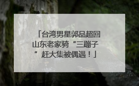 台湾男星郭品超回山东老家骑“三蹦子”赶大集被偶遇！