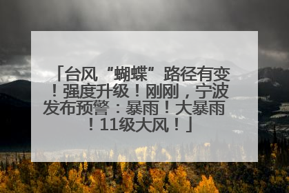 台风“蝴蝶”路径有变！强度升级！刚刚，宁波发布预警：暴雨！大暴雨！11级大风！