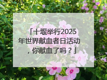 十堰举行2025年世界献血者日活动，你献血了吗？
