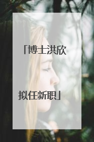 博士洪欣拟任新职