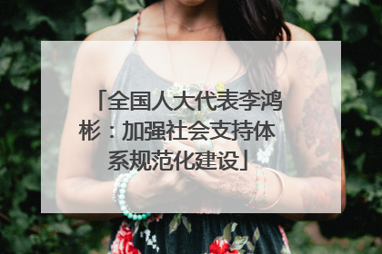 全国人大代表李鸿彬：加强社会支持体系规范化建设