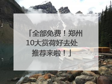 全部免费！郑州10大赏荷好去处推荐来啦！