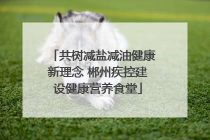 共树减盐减油健康新理念 郴州疾控建设健康营养食堂