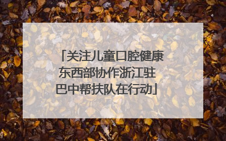 关注儿童口腔健康 东西部协作浙江驻巴中帮扶队在行动