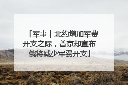 军事｜北约增加军费开支之际，普京却宣布俄将减少军费开支