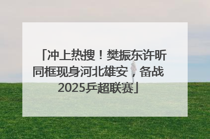 冲上热搜！樊振东许昕同框现身河北雄安，备战2025乒超联赛