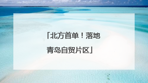 北方首单！落地青岛自贸片区