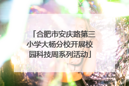 合肥市安庆路第三小学大杨分校开展校园科技周系列活动