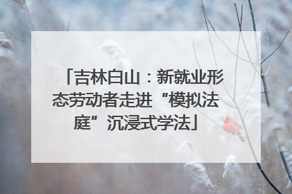 吉林白山：新就业形态劳动者走进“模拟法庭”沉浸式学法