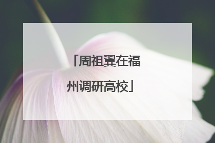 周祖翼在福州调研高校