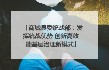 商城县委统战部：发挥统战优势 创新高效能基层治理新模式