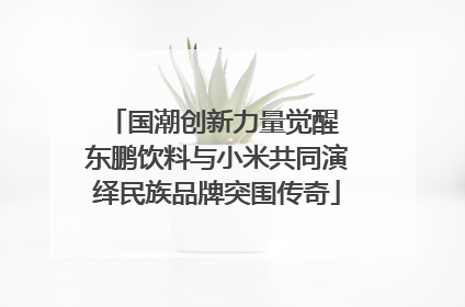 国潮创新力量觉醒 东鹏饮料与小米共同演绎民族品牌突围传奇