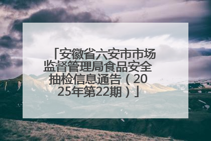 安徽省六安市市场监督管理局食品安全抽检信息通告（2025年第22期）