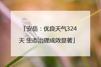 安岳：优良天气324天 生态治理成效显著