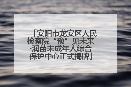 安阳市龙安区人民检察院“豫”见未来·润苗未成年人综合保护中心正式揭牌