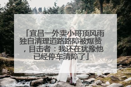 宜昌一外卖小哥顶风雨独自清理道路路障被爆赞，目击者：我还在犹豫他已经停车清障了