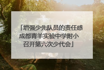 增强少先队员的责任感 成都青羊实验中学附小召开第六次少代会