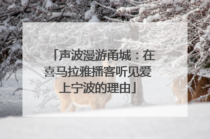 声波漫游甬城：在喜马拉雅播客听见爱上宁波的理由