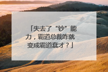 失去了“钞”能力，霸道总裁咋就变成霸道蠢才？
