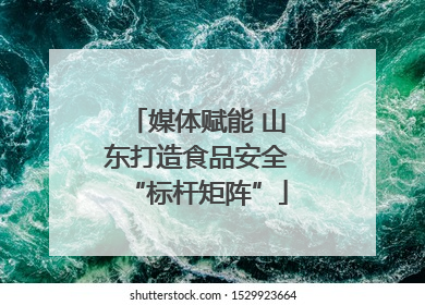 媒体赋能 山东打造食品安全“标杆矩阵”