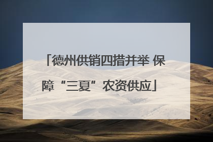 德州供销四措并举 保障“三夏”农资供应