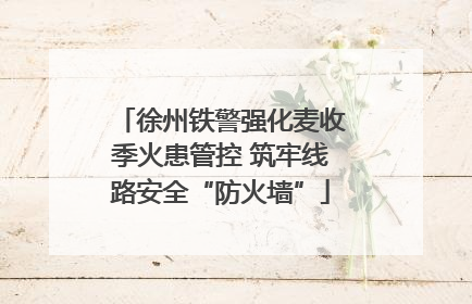 徐州铁警强化麦收季火患管控 筑牢线路安全“防火墙”