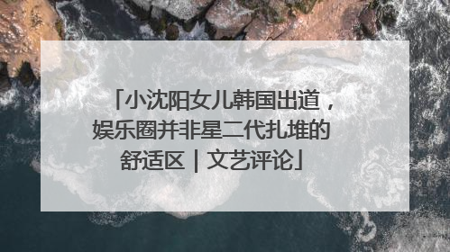 小沈阳女儿韩国出道，娱乐圈并非星二代扎堆的舒适区｜文艺评论