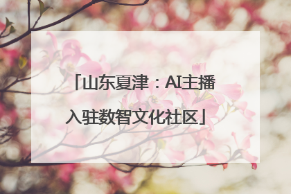 山东夏津：AI主播入驻数智文化社区
