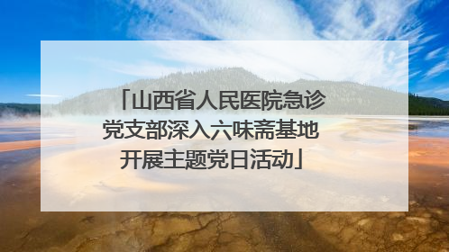 山西省人民医院急诊党支部深入六味斋基地开展主题党日活动