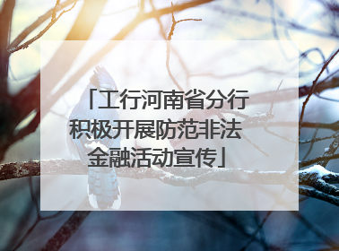 工行河南省分行积极开展防范非法金融活动宣传