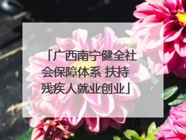 广西南宁健全社会保障体系 扶持残疾人就业创业