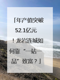 年产值突破52.1亿元！龙岩连城如何靠“一站一品”致富？