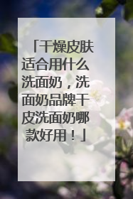 干燥皮肤适合用什么洗面奶，洗面奶品牌干皮洗面奶哪款好用！