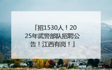 招1530人！2025年武警部队招聘公告！江西有岗！