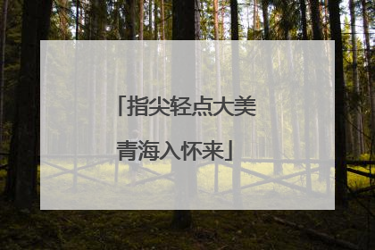 指尖轻点大美青海入怀来