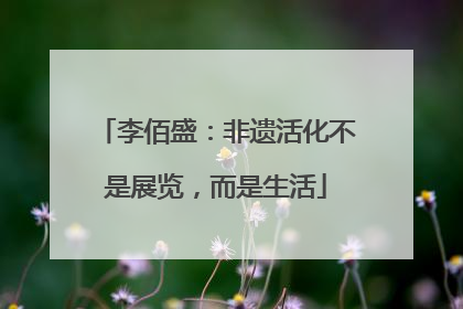 李佰盛：非遗活化不是展览，而是生活