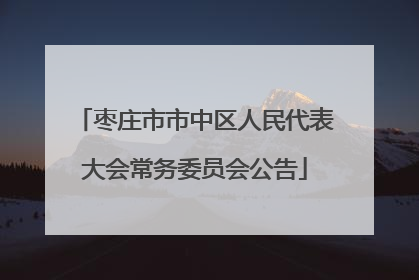 枣庄市市中区人民代表大会常务委员会公告