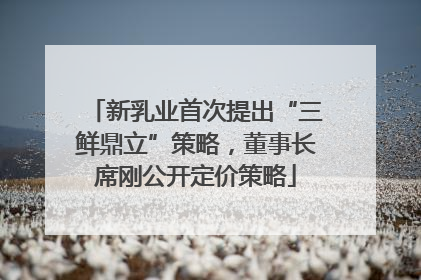 新乳业首次提出“三鲜鼎立”策略，董事长席刚公开定价策略