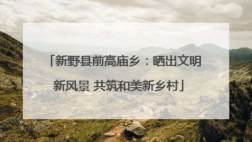 新野县前高庙乡：晒出文明新风景 共筑和美新乡村