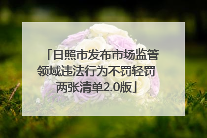 日照市发布市场监管领域违法行为不罚轻罚两张清单2.0版