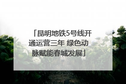 昆明地铁5号线开通运营三年 绿色动脉赋能春城发展