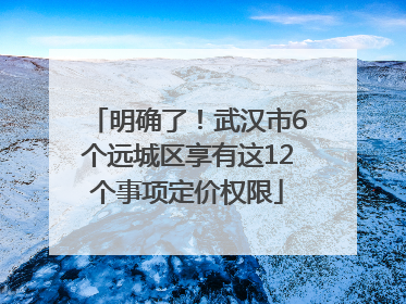 明确了！武汉市6个远城区享有这12个事项定价权限
