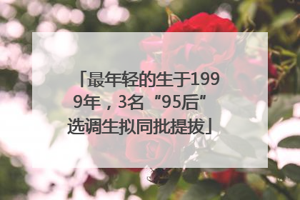 最年轻的生于1999年，3名“95后”选调生拟同批提拔