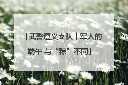 武警遵义支队︱军人的端午 与“粽”不同