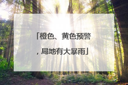 橙色、黄色预警，局地有大暴雨